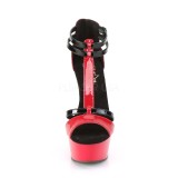 Lackleder 15 cm DELIGHT-663 T-Strap pleaser high heels mit plateau