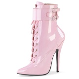 Lackleder 15 cm DOMINA-1023 Rosa high heels stiefeletten