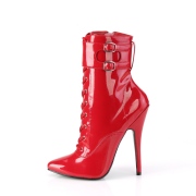 Lackleder 15 cm DOMINA-1023 Rote high heels stiefeletten
