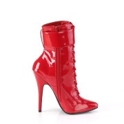 Lackleder 15 cm DOMINA-1023 Rote high heels stiefeletten