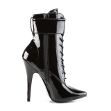 Lackleder 15 cm DOMINA-1023 Schwarze high heels stiefeletten
