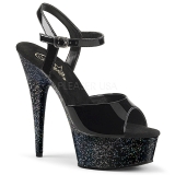 Lackleder 15 cm Pleaser DELIGHT-609MG glitter high heels schuhe