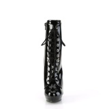 Lackleder 15 cm SULTRY-1020 Schwarze high heels stiefeletten