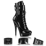 Lackleder 15 cm SULTRY-1023 Schwarze high heels stiefeletten