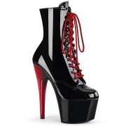 Lackleder 18 cm ADORE-1020 pleaser stiefeletten mit roten heels