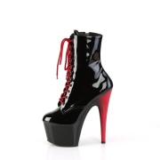 Lackleder 18 cm ADORE-1020 pleaser stiefeletten mit roten heels