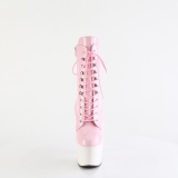 Lackleder 18 cm ADORE-1020 pleaser stiefeletten mit weisse sohlen