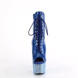 Lackleder 18 cm BEJ-1021-7 exotic platform peeptoe boots blau