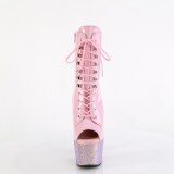 Lackleder 18 cm BEJ-1021-7 exotic platform peeptoe boots rosa