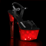 Lackleder 18 cm DISCOLITE-709 stripper sandaletten mit LED licht
