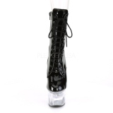 Lackleder 18 cm FLASH-1020-7 poledance stiefeletten mit LED plateau