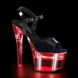 Lackleder 18 cm FLASHDANCE-709 stripper sandaletten mit LED licht