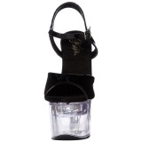 Lackleder 18 cm FLASHDANCE-709 stripper sandaletten mit LED licht