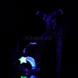 Lackleder 18 cm MOON-709RSS Sandaletten mit Neon Plateau