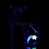 Lackleder 18 cm MOON-709RSS Sandaletten mit Neon Plateau