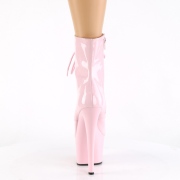 Lackleder 18 cm SKY-1020 Rosa high heels stiefeletten mit schnürsenkel
