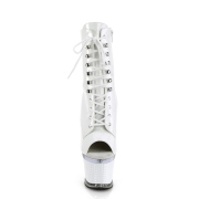 Lackleder 18 cm SPECTATOR-1021 exotic platform peeptoe boots weiss