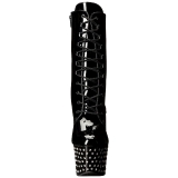 Lackleder 18 cm STARDUST-1020-7 damen stiefeletten strass plateausohle