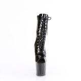 Lackleder 19 cm ENCHANT-1041 open toe ankle stiefeletten schwarze