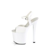 Lackleder 19 cm ENCHANT-709 weisse pleaser schuhe high heel