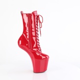 Lackleder 20 cm CRAZE-1040 Heelless ankle boots pony heels rote