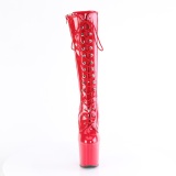 Lackleder 20 cm CRAZE-2023 Heelless damenstiefel pony heels rote