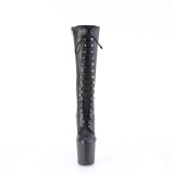 Lackleder 20 cm CRAZE-2023 Heelless damenstiefel pony heels schwarze