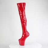 Lackleder 20 cm CRAZE-3000 Heelless overknee damenstiefel pony heels rote