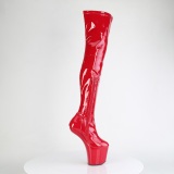 Lackleder 20 cm CRAZE-3000 Heelless overknee damenstiefel pony heels rote