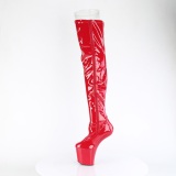 Lackleder 20 cm CRAZE-3050 Heelless overknee damenstiefel pony heels rote