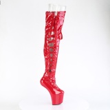 Lackleder 20 cm CRAZE-3050 Heelless overknee damenstiefel pony heels rote