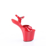 Lackleder 20 cm CRAZE-809 Heelless plateau pony high heels rote