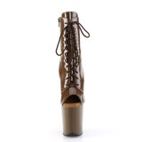 Lackleder 20 cm FLAMINGO-1021 exotic platform peeptoe boots mocha
