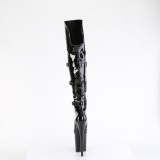 Lackleder 20 cm FLAMINGO-3018 overknee lackstiefel mit schnallen schwarze