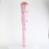 Lackleder 20 cm FLAMINGO-3028 overknee lackstiefel mit schnallen rosa