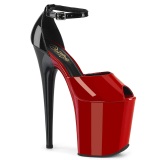 Lackleder 20 cm FLAMINGO-868 rote pleaser schuhe high heel