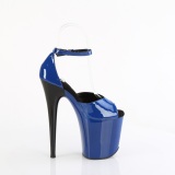 Lackleder 20 cm FLAMINGO-884 blaue pleaser schuhe high heel