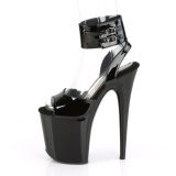 Lackleder 20 cm FLAMINGO-891 pleaser high heels mit knöchelriemen