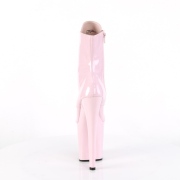 Lackleder 20 cm XTREME-1020 Rosa high heels stiefeletten mit schnürsenkel