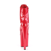 Lackleder 20 cm XTREME-1020 Rote high heels stiefeletten mit schnürsenkel