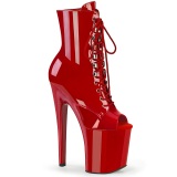 Lackleder 20 cm XTREME-1021 Rote high heels stiefeletten