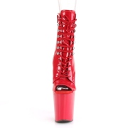 Lackleder 20 cm XTREME-1021 Rote high heels stiefeletten