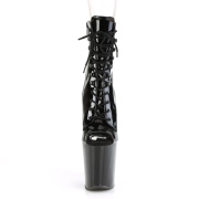 Lackleder 20 cm XTREME-1021 Schwarze high heels stiefeletten