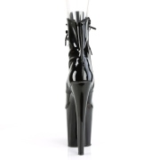 Lackleder 20 cm XTREME-1021 Schwarze high heels stiefeletten