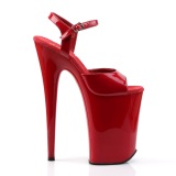 Lackleder 23 cm INFINITY-909 Rote pleaser extreme plateau high heels