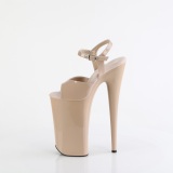 Lackleder 25,5 cm BEYOND-009 Beige pleaser extreme plateau high heels