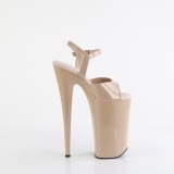 Lackleder 25,5 cm BEYOND-009 Beige pleaser extreme plateau high heels