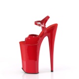 Lackleder 25,5 cm BEYOND-009 Rote pleaser extreme plateau high heels