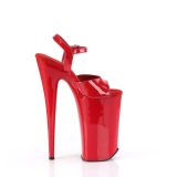 Lackleder 25,5 cm BEYOND-009 Rote pleaser extreme plateau high heels