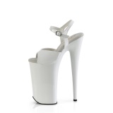 Lackleder 25,5 cm BEYOND-009 Weisse pleaser extreme plateau high heels